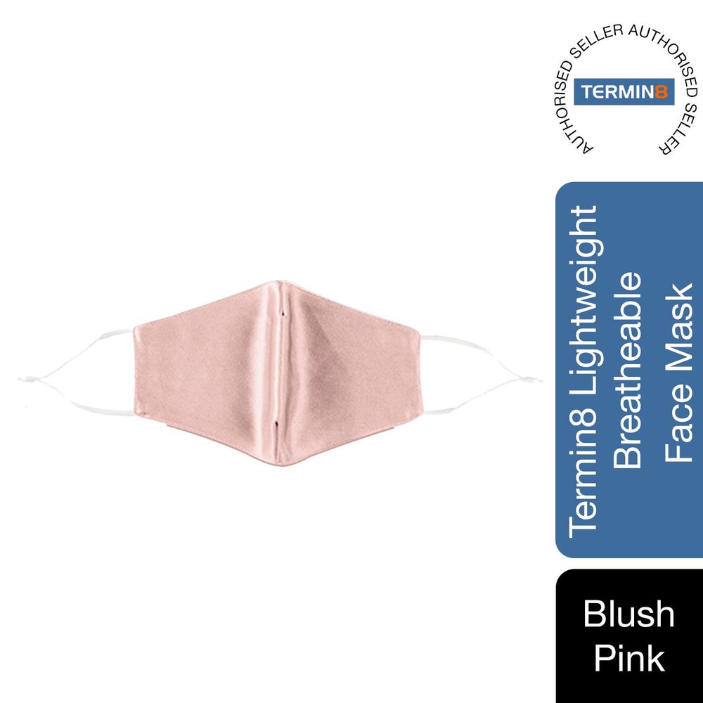 Termin8 Satin Silk, Lightweight Breathable, Washable & Festival Face Mask Pink