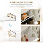 Slim Shoe Cabinet with 2 Flip Drawers for 12 Pairs of Shoes White
