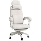 Home Office Chair Reclining Computer Chair w/ Lumbar Support Dark Grey White