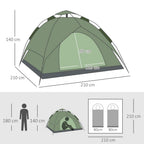 2-Person Pop Up Tent. for Camping, Festivals, Hiking, and Family Travel. Water-Resistant & Double Layered