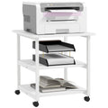 Mobile Printer Stand with Storage Printer Table for Home Office White
