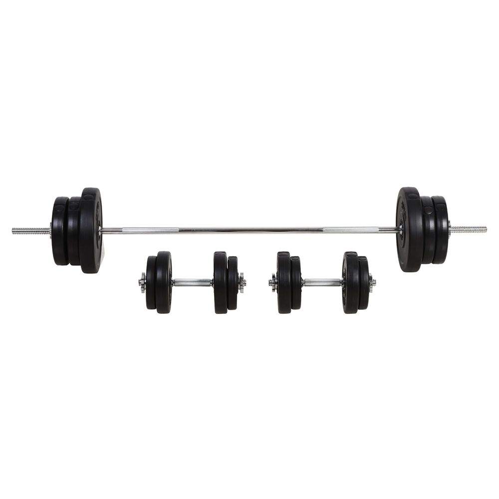 Dumbbells and Barbell Set with 65kg Adjustable Weights for Home Gym