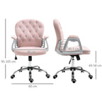 Luxury Pink Diamond Tufted Office Chair - Ergonomic, Padded, Swivel