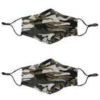 Kids Camo Face Mask - Green, Breathable, Washable, Protects from Dust, Pollution, Ages 6-12