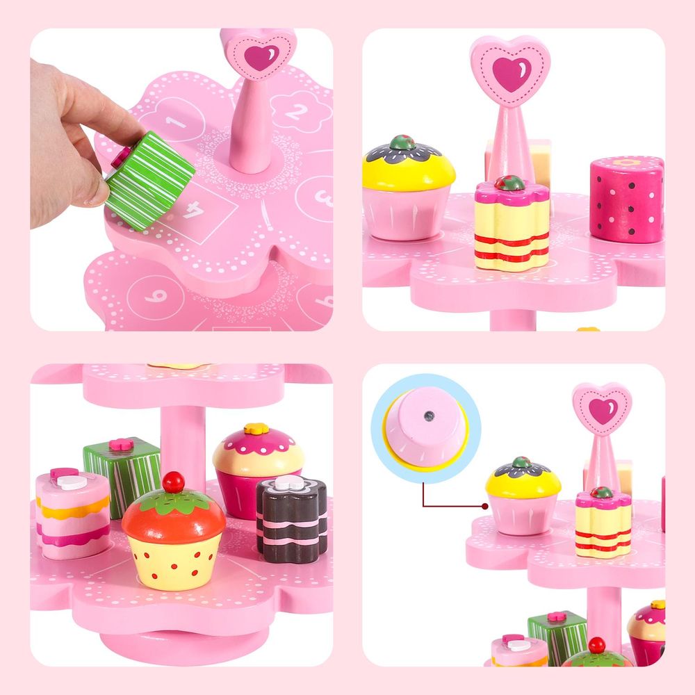 Magnetic Cake Stand - Heart: Charming toy for tea parties, role play, and educational development