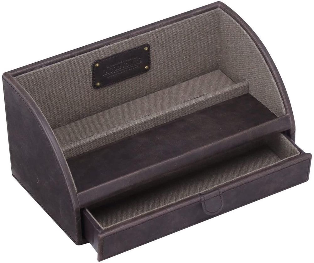 Jacob Jones Charging Valet - Brown & Khaki Design for Neat & Tidy Charging - Ideal Gift for Modern Gentlemen - 12 Month