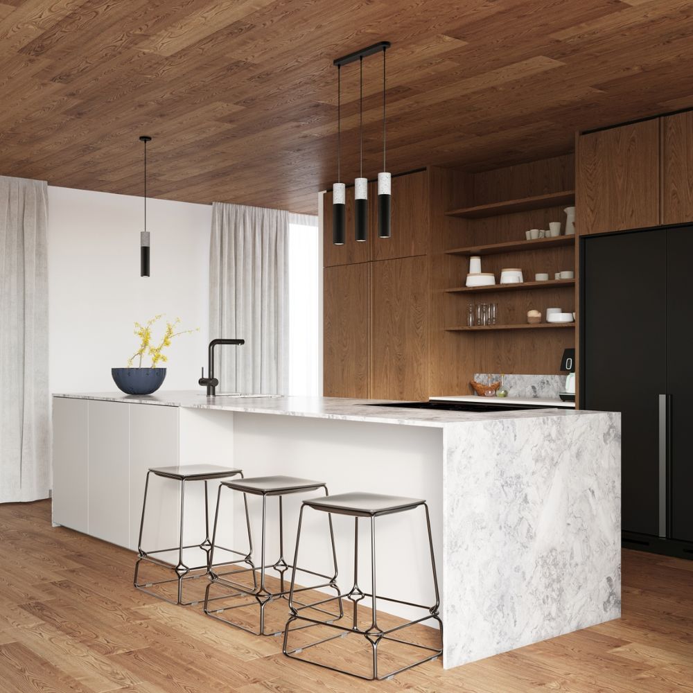 Steel Pendant lamp Steel, concrete Borgio modern Design GU10