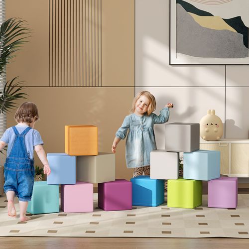 12 PCs Soft Play Blocks Soft Foam Toy Blue