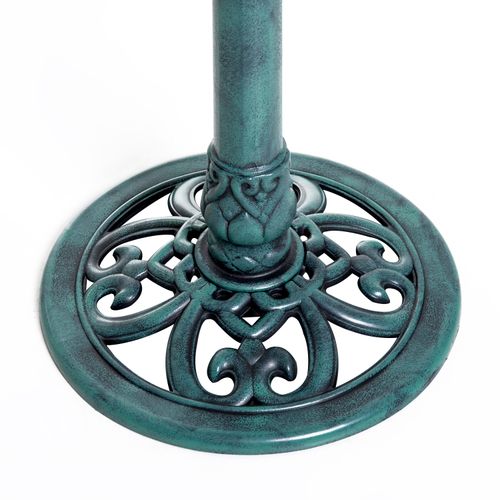 50cm Outdoor Bird Bath Fountain, Decrative Garden Feeder Stand Green