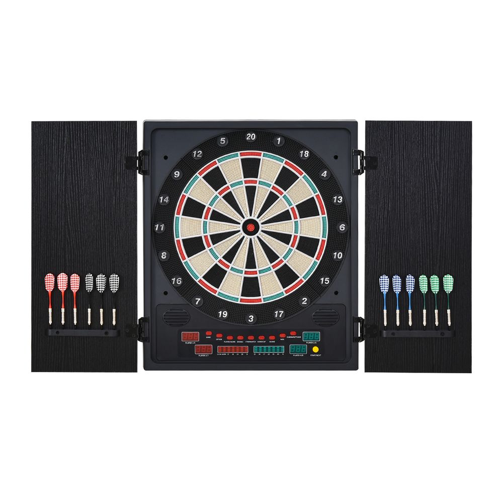 Electronic Dartboard - LED Score Board - 27 Games - Storage Cabinet
