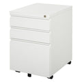 Mobile Vertical File Cabinet Lockable Metal Filling Cabinet with 3 Drawers Anti-tilt Design for Letter A4 Legal Size Fully Assembled Except Casters White