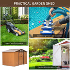 Lockable 9x6 ft Metal Shed - Khaki Storage Yard Container