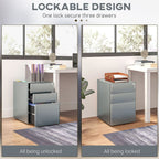 3 Drawer Metal Filing Cabinet - Lockable, Compact, Grey - Quality Storage Solution