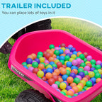 Pink Electric Quad Bike for 18-36 Months with Trailer - and Easy Assembly