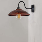 Vintage Rustic Red Wall Light Fixture, Black Wall Sconce, E27 Base Socket, Swan Neck Shape Shade, Durable