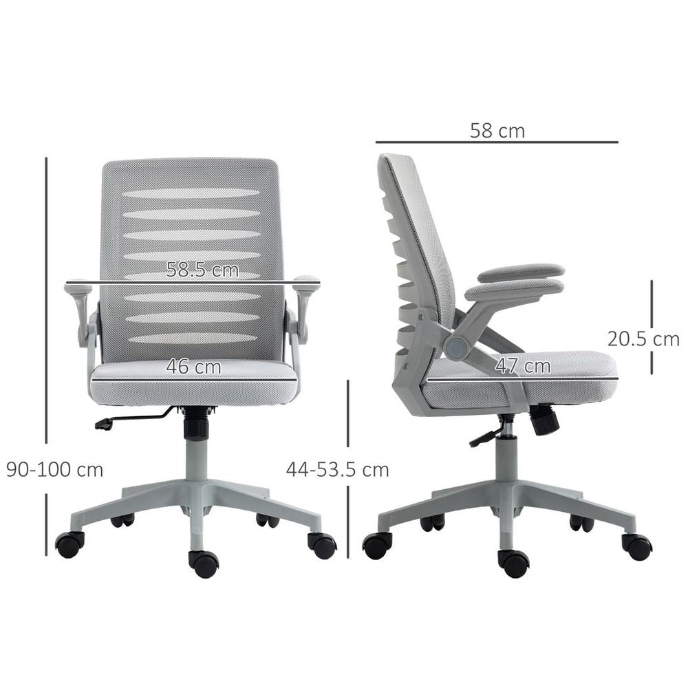 Mesh Office Chair Home Swivel Task Chair w/ Lumbar Support, Arm, Grey
