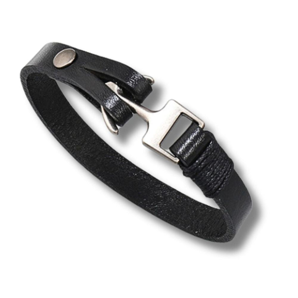 Men's Leather Anchor Bracelet - Ideal Birthday or Christmas Gift