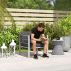 Patio Furniture Aluminium Armchair with Cushions, Charcoal Grey