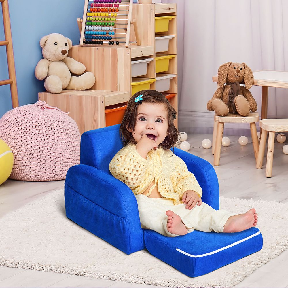 2-in-1 Kids Sofa: Armchair, Bed, Couch - Toddler Sofa, Baby Bed - Fold Out, Flip Open - Durable & Stylish