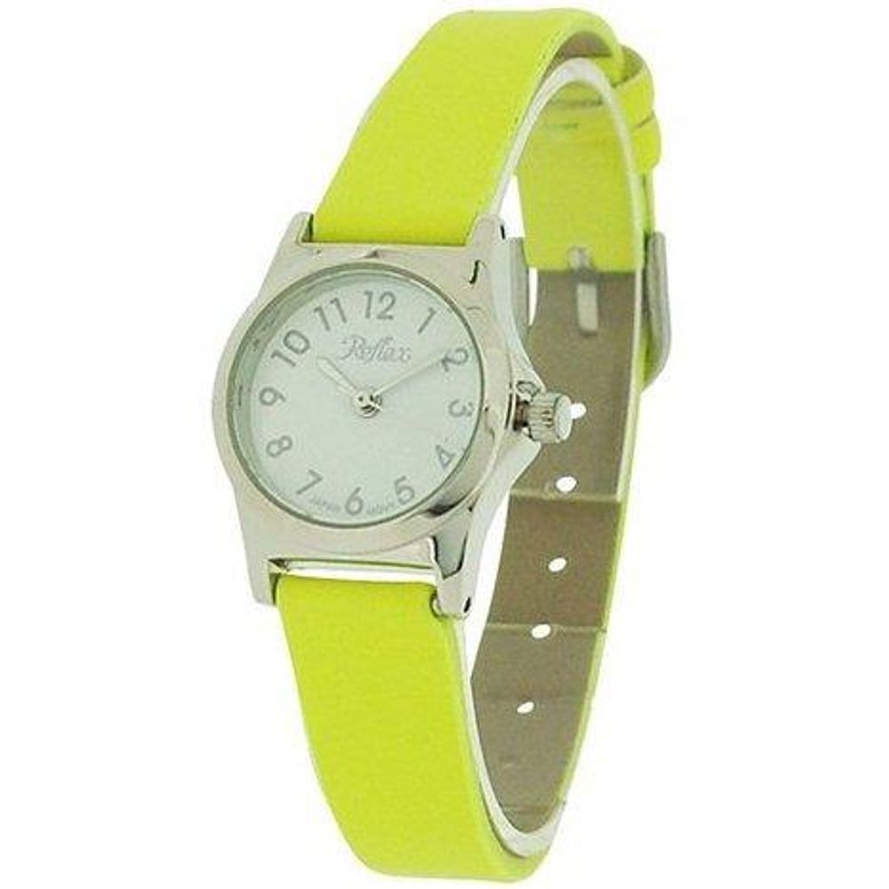 Girls Ladies White Dial Silver Metal Bright Yellow Strap Watch 101323LT