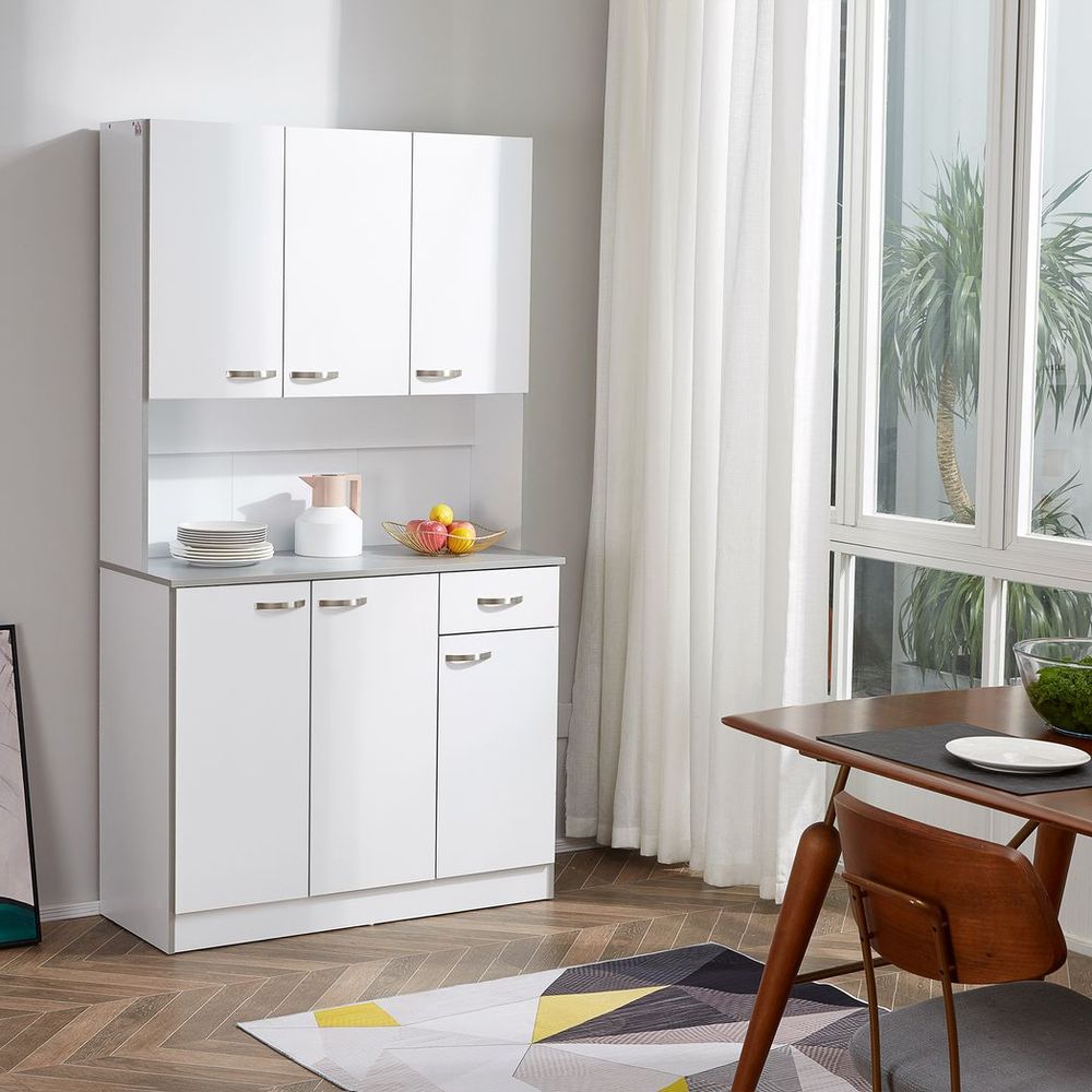 Freestanding Kitchen Cupboard, Storage Cabinet with Doors, Drawer