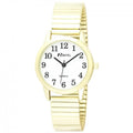 Ladies White Dial Gold Bracelet Watch - Easy Read, Comfort Fit, Bold Numbers