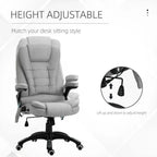 Executive Reclining Chair w/ Heating Massage Points Relaxing Headrest Grey with Lower Detail