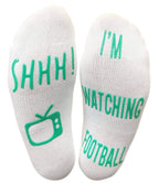 FOOTBALL SOCKS, Ankle-Length, Gender-Neutral, Machine Washable - Gift! White