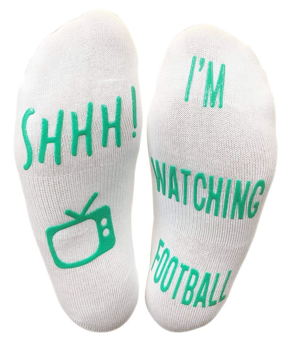 FOOTBALL SOCKS, Ankle-Length, Gender-Neutral, Machine Washable - Gift! White