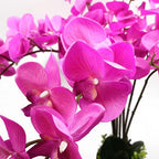 85cm Artificial Deluxe Bush Orchid - Dark Pink with Black Pot