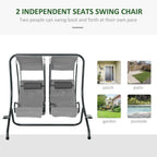 Canopy Swing Modern Outdoor Relax Chairs w/ 2 Separate Chairs, Grey