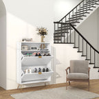 Shoe Storage Cabinet - 2 Flip Drawers - 12 Pairs Capacity - Dust-Free & Durable