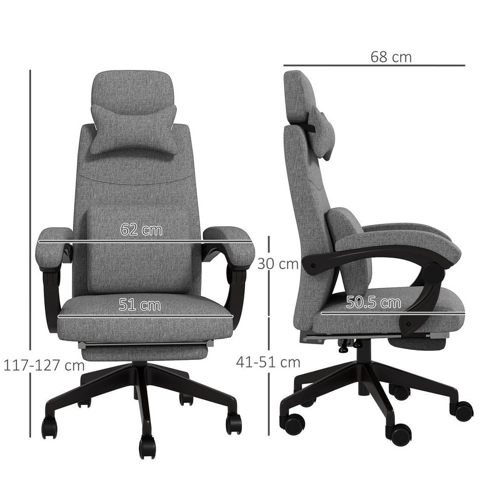 Home Office Chair Reclining Computer Chair w/ Lumbar Support Dark Grey