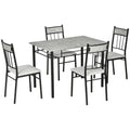 Dining Room Set - Marble Top Table with Four Chairs