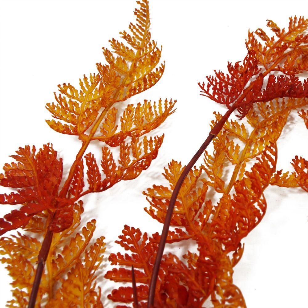 100cm Artificial Hanging Fern - Autumn Orange