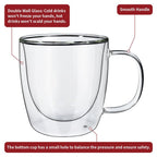 VITRUM Double Wall Glasses - Ideal for Coffee, Tea & More - Set of 2 - Durable & Elegant Design