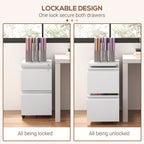 Steel File Cabinet with Lock Hanging Bar for Letter A4 Legal Size White in White