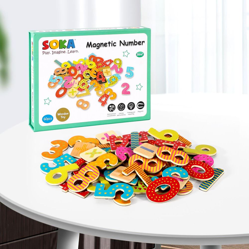 Magnetic Numbers (60 pcs): Fun, Colorful, Educational Toy!