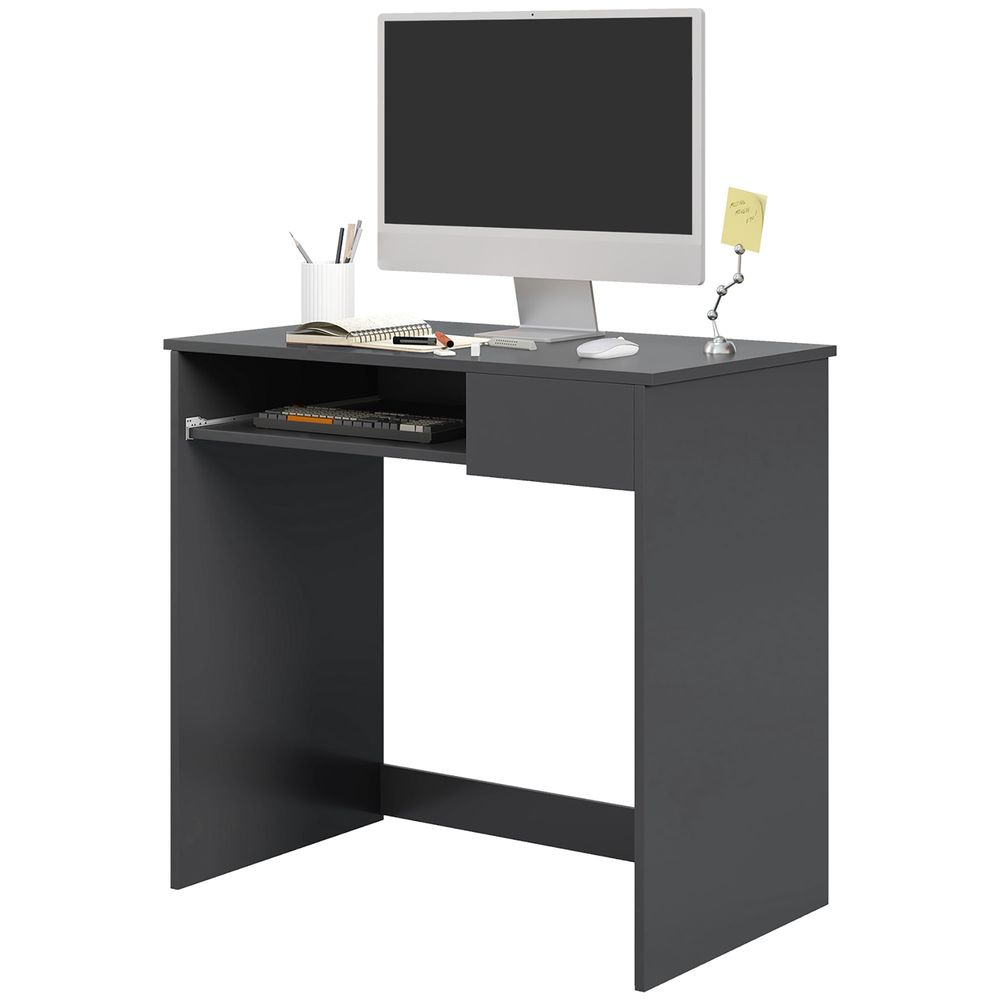 Compact Computer Table, Grey: Space-Saving, Durable, Stylish - Ideal for Study, Office, or Bedroom