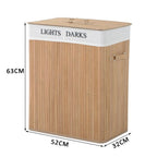 Bamboo Laundry Basket Collapsible Washing Bin Storage Box W/Lid