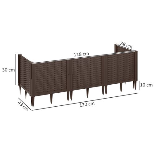 Plastic Planter Box Kit, Modular Raised Bed for Flowers, Herbs