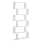 Particle Board 6-Tier White Shelving Unit - Versatile Storage Solution