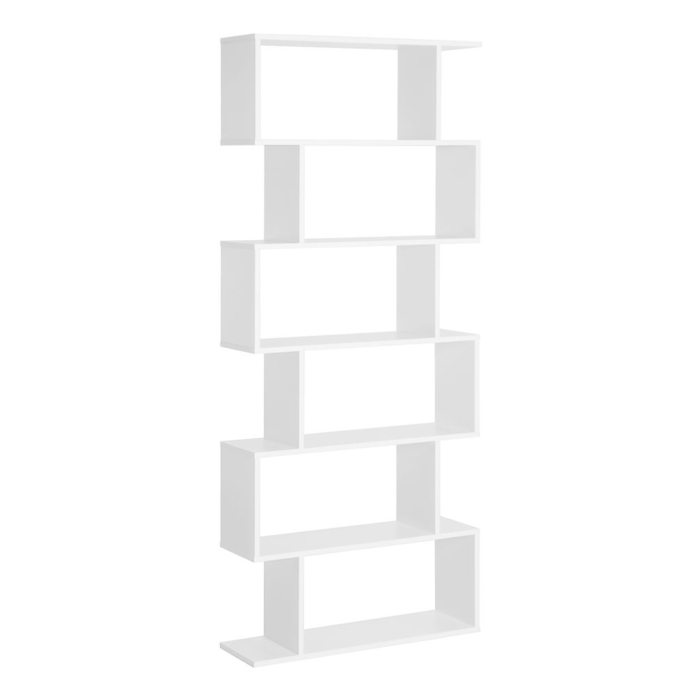 Particle Board 6-Tier White Shelving Unit - Versatile Storage Solution