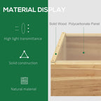 Wooden Cold Frame Greenhouse, 100 x 50 x 36 cm, Natural - Easy Access