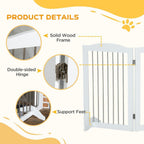 Foldable Dog Gate - Ideal for Doorways, Stairs, Halls - White