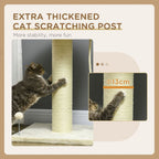 Indoor Cat Tree - Sisal Scratching Post, Spacious Kitten Bed - Cream
