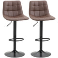 Brown Adjustable Stools: Swivel & Footrest, Set of 2 - Pub Home Furnishings