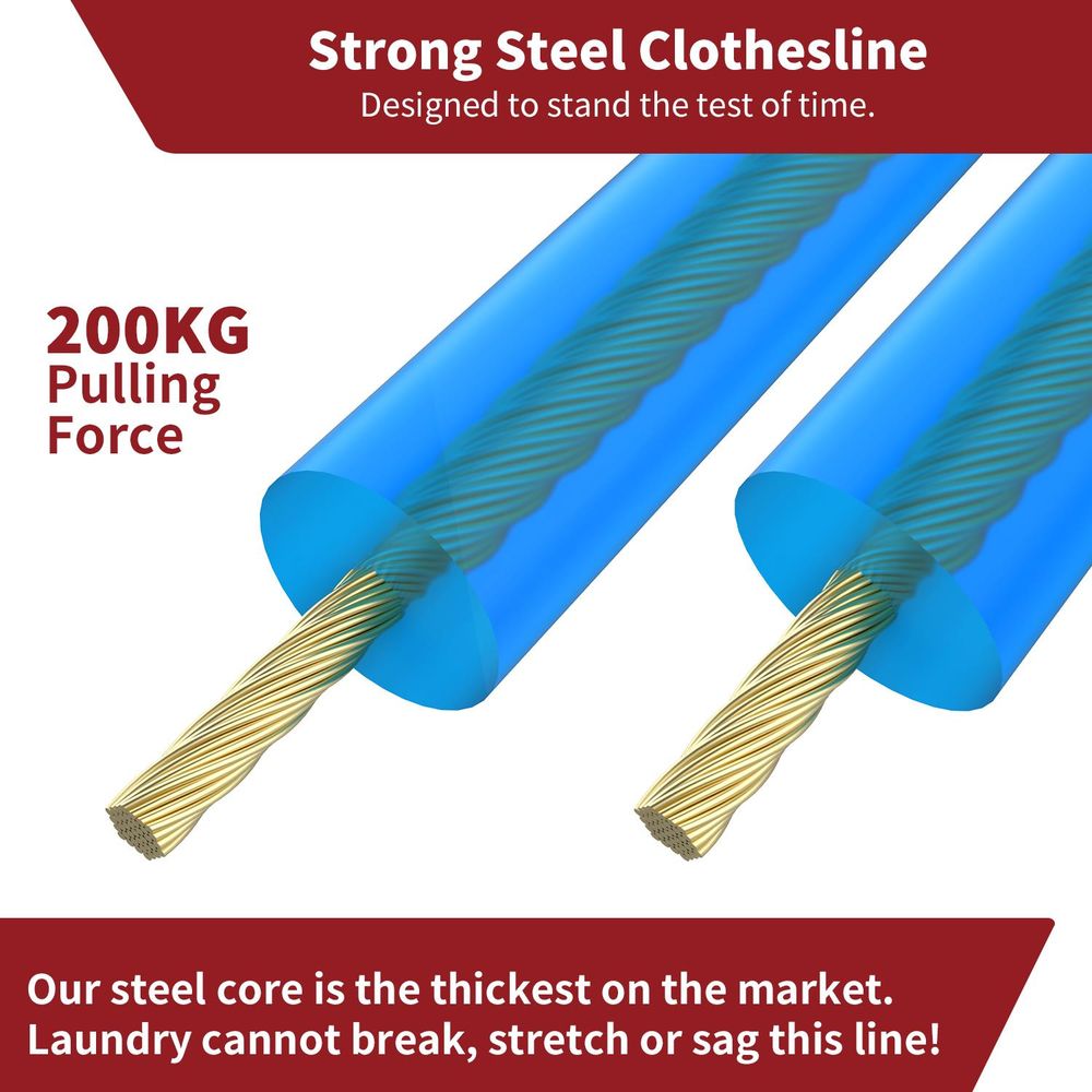 Blue 50M Washing Line Rope