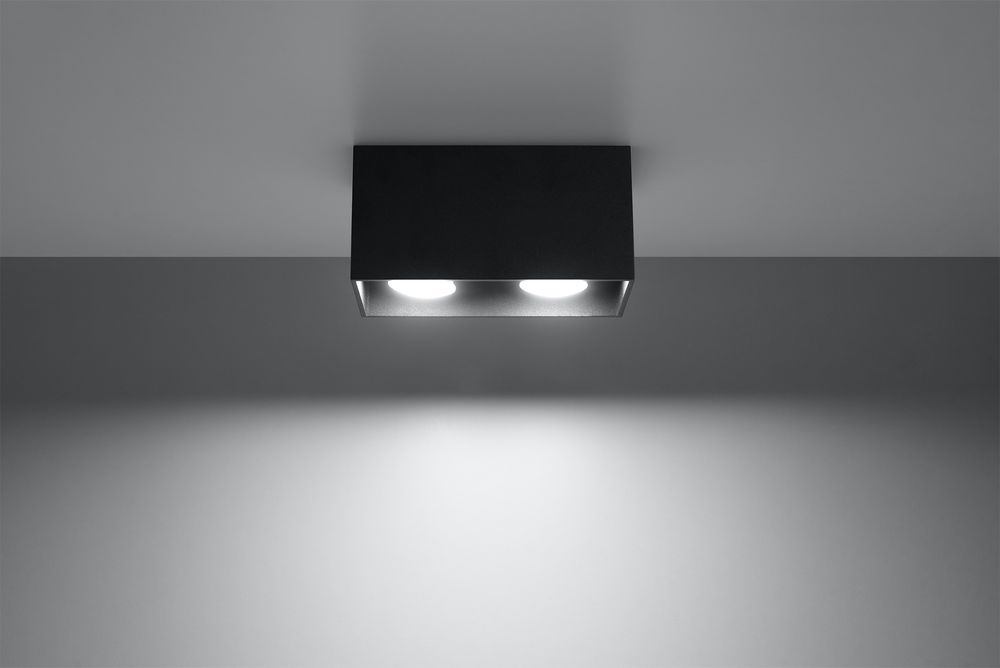 Black Square Ceiling Lamp - Modern Loft Design, LED GU10, Attention to Detail