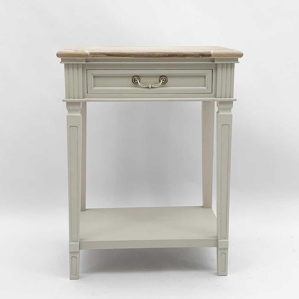 Handcrafted Wooden Side Table - 1 Drawer, 78cm